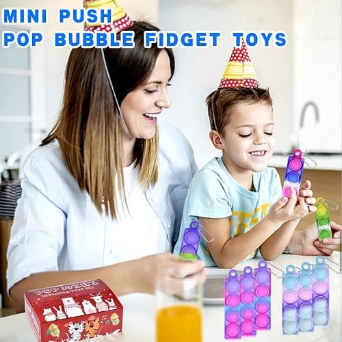 75Pcs Party Favors for Kids 3-5 4-8 Fidget Toys Bulk Mini Pop Keychain Sensory Toys Stocking Stuffers Birthday Carnival Treasure Classroom Prizes Stress Relief Toy Easter Eggs Fillers thumbnail 5