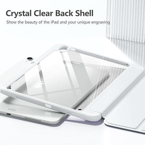 Wenlaty for iPad Air 11 inch Case M4/M3/M2, for iPad Air 5th/4th Gen, White | for iPad 11/10.9 inch with Pencil Holder, Slim Shockproof Cover with Clear Back Shell, Soft TPU, Auto Sleep/Wake thumbnail 2