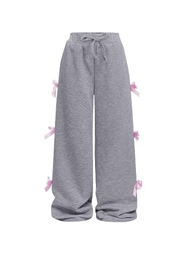 Ecolala Girls Wide Straight Leg Loose Sweatpants Elastic Waist Drawstring Jogger Pants - Image 1