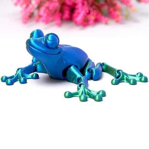 LUYUCUBE 3D Printed Frog Model,Flexible Realistic Articulated Animal Fidget Toys,Mystery Figurines Gifts for Easter,Executive Desk Funny Décor and Festival Collectible,Easter Basket Stuffers (GB) thumbnail 6