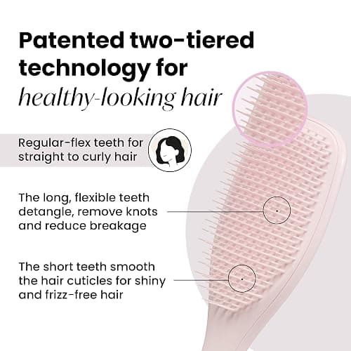Tangle Teezer Plant-Based Ultimate Detangler Brush, Dry & Wet Hair Brush, Eliminates Knots & Reduces Breakage for All Hair Types, Marshmallow Pink thumbnail 2
