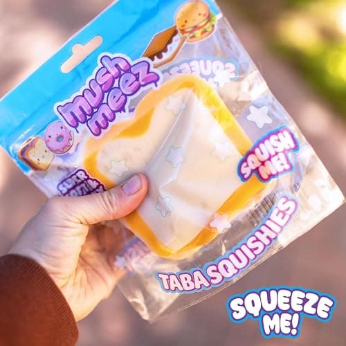 MushMeez Taba Squishy- Peanut Butter & Jelly PB&J (Jumbo) Large, 3.75" Super Soft & Sticky Layered TABA Squishies - Squish, Squeeze, Great for Stress Relief - Sensory / Fidget Play Food Squishy Toys thumbnail 6