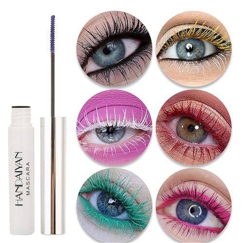 9 Colors Colored Mascara Set for Eyelashes, Red Pink Purple Blue White Black Halloween Rainbow Colorful Mascara Waterproof Charming Long Lasting Voluminous Eye Makeup Valentine's Day Gifts for Women thumbnail 7