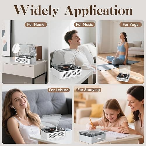 Gueray CD Player with Speakers HiFi Stereo Sound for Home,Bluetooth Retro Wood CD Music Players FM Radio with Remote Control,Support USB & AUX Playback thumbnail 5