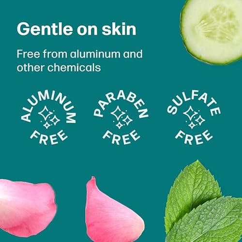 Dew Well Deodorant Wipes - On-the-Go Travel Deodorant - Fresh Mint, Rose & Cucumber Scents Body Wipes for Women - Aluminum, Paraben & Sulfate Free Mini Toiletries - 50 Count, Mint/Rose/Cucumber thumbnail 5