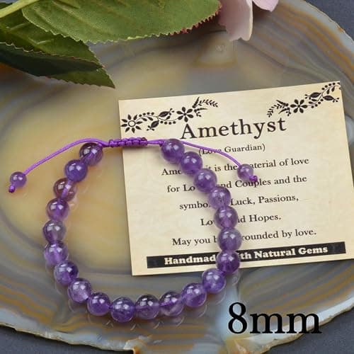 CHCCOYE 468Handmade Adjustable Natural Gemstone Crystal Bracelet Healing Power Energy Inspirational Gifts with Card for Unisex thumbnail 3