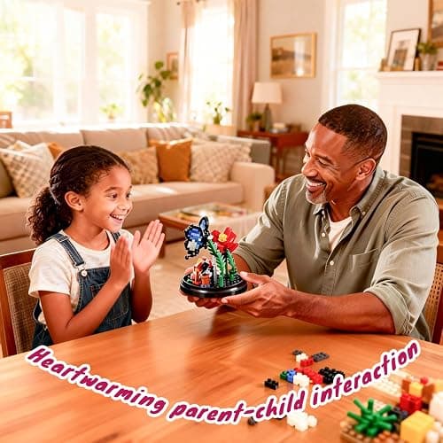 FIKAXTOY 4 Insect Flowers Collection Micro Building Sets with Dust Cover | DIY Flower Plants Bug Botanical Miniature Model Brick Building Kits, 1078 PCS Home Office Shelf Decor for Adults & Teens thumbnail 6