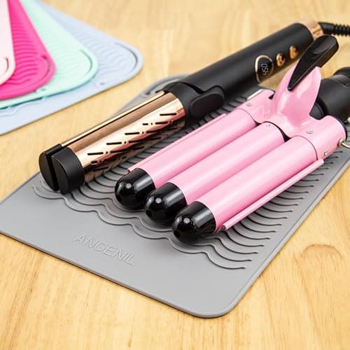 ANGENIL Pro Large Silicone Heat Resistant Mat for Curling Irons, Titanium Ceramic Flat Iron Hair Straightener and Hair Curler for Hot Hair Tools Mat Pouch 2-in-1, Iron Scald Accessories, 11.02" x 7.9" thumbnail 3