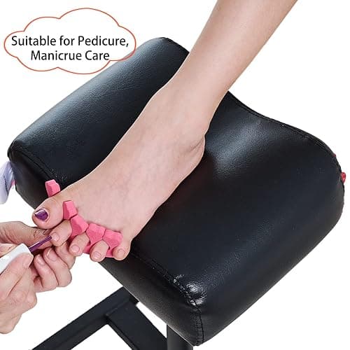QUEESALN Pedicure Manicure Footrest Adjustable Height Stand Beauty SPA Salon Nail Care Black thumbnail 6