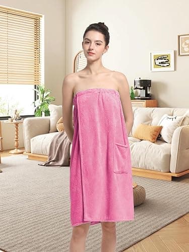 Women'S Soft Wrap Towel Full Length，Bath Robe After Shower Female Plush Long，Spa Bathrobes Lightweight With Pockets thumbnail 7