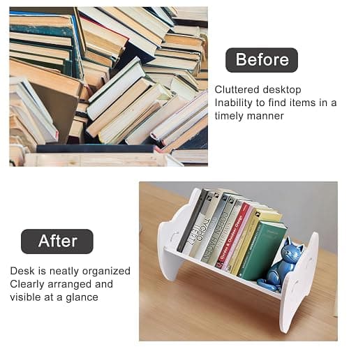 GREENSAPPIRE Bookcase White Desktop Storage Rack Kids Bookshelf Storage | Display Rack for Bedroom, Study, Playroom, for Kids thumbnail 5