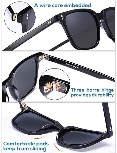 CARFIA Polarized Men's Sunglasses UV400 Protection for Driving Fishing Cool Man Acetate Shades CA5354L thumbnail 6