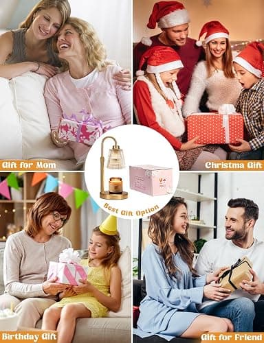 Innqoo Gold Candle Warmer Lamp with Timer, Dimmable Candle Warmer for Jar Candles, Height Adjustable Wax Melts Warmer, Birthday Gifts for Women Mom, House Warming Gifts New Home Decor thumbnail 7