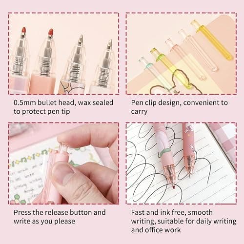 18 Pieces Cute Cartoon Click Gel Pens, Kawaii Pens, Cute Ballpoint Pens, Cartoon Gel Pens, Cute Ballpoint Pens, Funny Gel Pens thumbnail 3