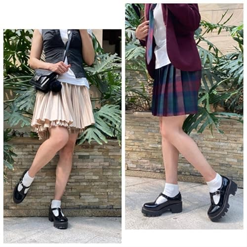 JOYSTRY Mary Jane Shoes for Women Girls, Black Platform Mary Janes Chunky Heel Kawaii Lolita School Shoes thumbnail 2