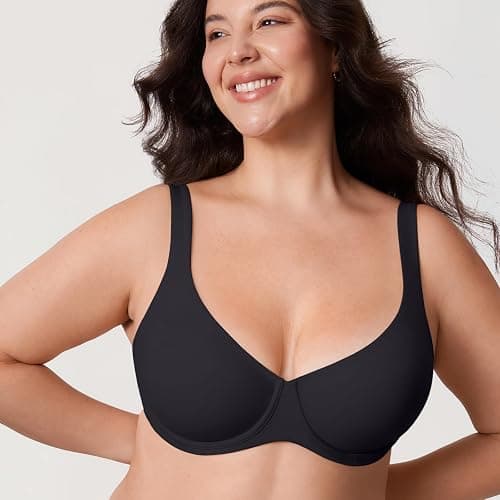 DELIMIRA Women's Confishape Balconette Bra Supportive T Shirt Full Coverage Plus Size Bras Underwire Unlined thumbnail 4