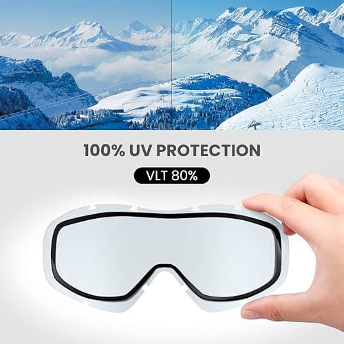 OutdoorMaster OTG Ski Goggles - Over Glasses Ski/Snowboard Goggles for Men, Women & Youth - 100% UV Protection thumbnail 4