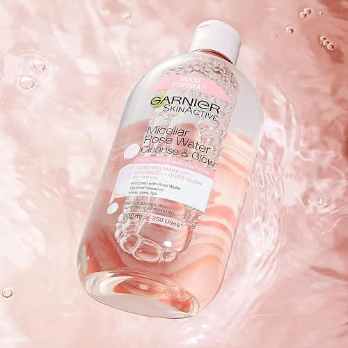 Garnier Micellar Rose Cleansing Water 700ml, Gentle face Cleanser & Makeup Remover, Hypoallergenic. Vegan Formula, Suitable For Dull And Sensitive Skin, Glow Boosting Formula, Dermatologically Tested thumbnail 4