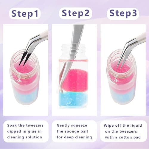 BOGGEUSS Lash Tweezer Cleaner Eyelash Extensions Tweezers Cleaning Tool for Lash Glue Remover Liquid Glue Cleaner Eyelash Extension Supplies 25ml thumbnail 5