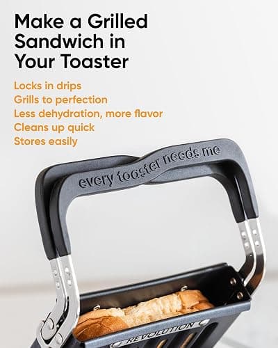 Revolution Toastie Press (Works With All Toasters) Conveniently Toast Delicious Grilled Cheeses, Quesadillas, and Paninis in Your Toaster thumbnail 2