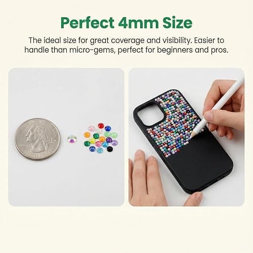 8000Pcs 4mm Rhinestones for Bedazzling, Bedazzler Kit with Rhinestones and Tools, Flatback Resin Jelly AB Colorful Rainbow Crystals Gems Set with Glue for Nail Art Crafting Clothes Crafts thumbnail 6