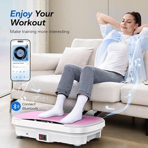 Merach Vibration Plate Exercise Machine, Bluetooth Vibration Plate for Lymphatic Drainage, Full-Body Workout Vibrating Platform for Weight Loss, Fitness Equipment for Home Women Men thumbnail 3