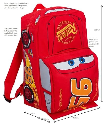 Disney Cars 3D Backpack Kids Lightning McQueen School Nursery Lunch Bag Rucksack, Red 95, One Size thumbnail 8