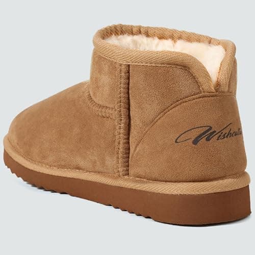 Wishcotton Women's Cozy Short Bootie Slippers House Shoes | Winter Warm, Hard Bottom, Fuzzy Lining, Indoor Outdoor thumbnail 5