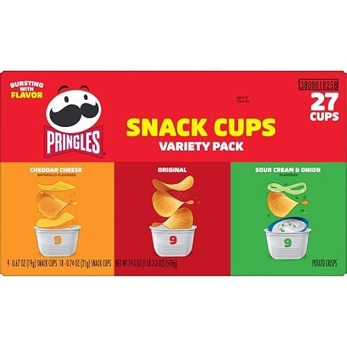 Pringles Potato Crisps Chips, Lunch Snacks, Snack Cups, Variety Pack, 19.3oz Box (27 Cups) thumbnail 8
