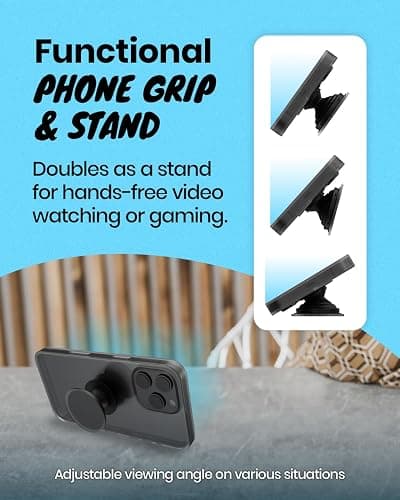 OnTheGrip Cute Glass Heart Design Collapsible Expandible Mobile Phone Grip Stand Holder for Smartphone Tablet Cell Phone Accessory (White) thumbnail 6