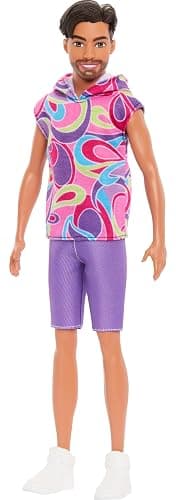 Barbie Fashionistas Ken Doll #227 with Look Inspired by The Totally Hair Look, Brunette with Short Beard & Slender Body Type, 65th Anniversary Collectible thumbnail 3