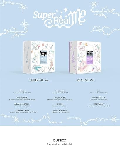 DREAMUS ILLIT Super Real ME 1st Mini Album CD+Poster with Lyrics on Pack+Photobook+Photocard A+Photocard B+Sticker+Paper Magnet+Paper Ornaments+Tracking Sealed (Set(Super ME+Real ME)) thumbnail 2