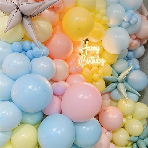 Pastel Balloons, 12 Inch 35PCS Light Pink Blue Yellow White Latex Balloon, Multicolor Balloon for Kids Graduation Easter Wedding Rainbow Party Birthday Bridal Baby Shower Party Decorations Supplies thumbnail 4