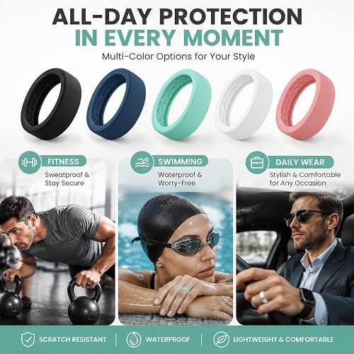 10 Pack Cover Compatible with Oura Ring 5, Soft Silicone Anti-Slip Anti-Scratch Ring Protector, Sleeve for Gym Wear Fits Ultrahuman Ring thumbnail 7