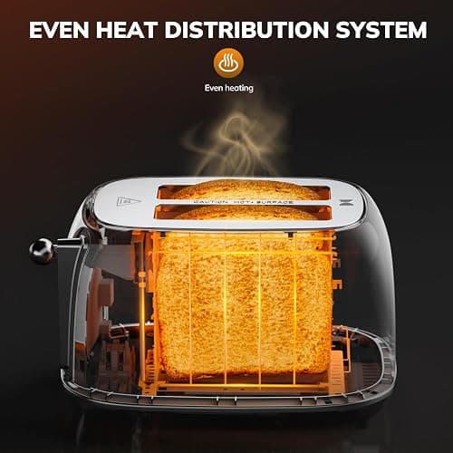 Keenstone Smart Touch Screen Toaster 2 Slice, Retro Wide Slot Stainless Steel Toaster with 6 Browning Levels, Reheat & Defrost, for Bagel, Toast, Bread, Removable Crumb Tray, Pink thumbnail 5