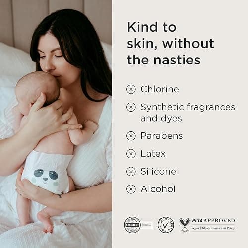 Kit & Kin Premium Eco Baby Nappies Size 1 | Newborn 2-5 kgs / 4-11 lbs | Pack of 228 Nappies | Plant-Based & Hypoallergenic | Superior Leak Protection | Vegan & Cruelty Free thumbnail 5