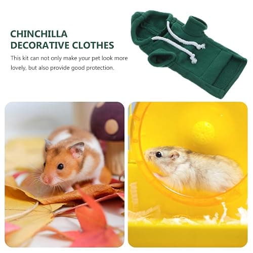 Ferret Clothes Hamster Sweatshirt Guinea Pig Hoodie Hamster Sweater Bunny Hamster Clothing Guinea Pig Outfits Small Animal Warm Vest Green S Red Hoodie thumbnail 7