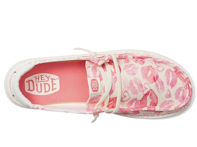 Hey Dude Women's Wendy Kisses Loafer - 7 - Pink/White thumbnail 2
