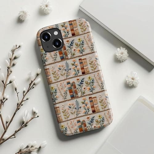 STARVIP for iPhone 14 Case Cute - Wireless Charging Compatible - Dual-Layer Hard Shell + Silicone Cover - Aesthetic Protective Phone Case for Women - Vintage Floral Bookish thumbnail 4