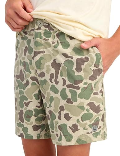 HUK Kids' Next Level Camp Shorts 5" Performance Fishing Shorts, Lightweight, Quick-Dry, Elastic Waistband for Kids - Image 1