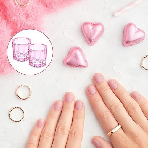 2 Pack Pink Dapping Dish for Nails Glass Nail Monomer, Pink Dish Cups for Nail, Glass Liquid Nails Bowls Liquids Holder Dampen Dishes Acrylic Powder Holder for Art Acrylic Liquid Manicure Care Tools thumbnail 7