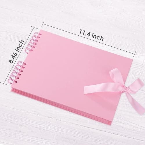 Gotideal 80 Pages Scrapbook Album with 10 Metallic Markers, Craft Paper Photo Album for Wedding and Anniversary, Family DIY Scrapbook Accessories with Scrapbooking Stickers Corners(Pink) thumbnail 3