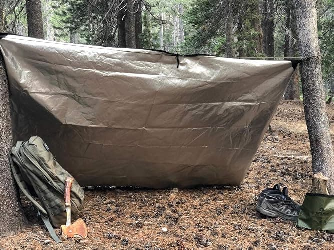 Arcturus Insulated Tarp, Reusable Heavy Duty Thermal Survival Blanket – 60x82in, Reflects 90% Body Heat, Waterproof, Windproof, 3-Layer Design, Reinforced Grommets, Olive Green thumbnail 2