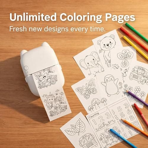 NeuroBuddie AI Voice Sticker Printer for Kids, Mini Thermal Sticker Maker, Inkless Portable Talk-to-Print Printer for Coloring Pages, Journals, DIY & Gifts thumbnail 6