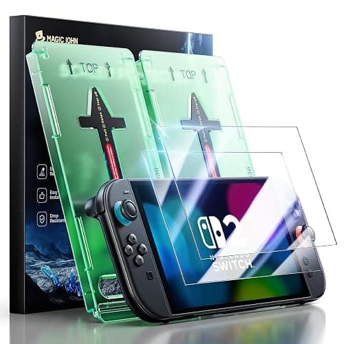 MAGIC JOHN for Nintendo Switch 2 Eye Protection Screen Protector 7.9'' 2025, Anti-Glare, Blue Light Filter, HD Clear, Automatic Dust Removal, 9H Tempered Glass, Compatible with Switch Console, 2 Pack - Image 1