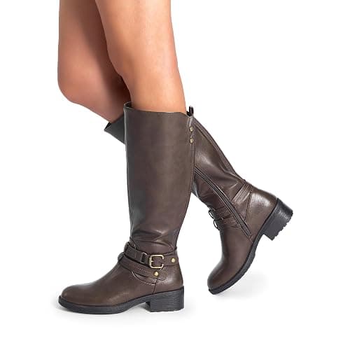 DREAM PAIRS Women's Knee High Boots, Buckle Riding Boots thumbnail 8