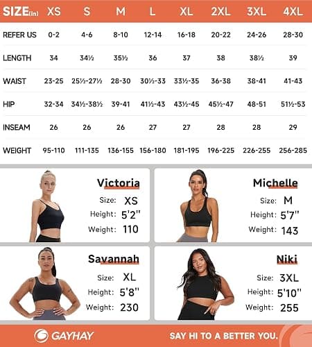 GAYHAY High Waist Yoga Pants with Pockets, Leggings for Women Tummy Control Compression Workout Leggings for Women thumbnail 7