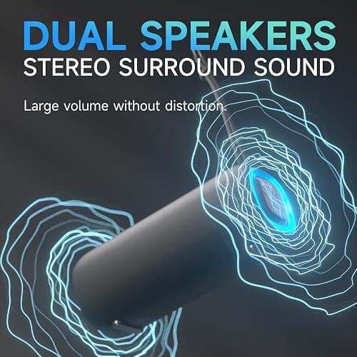 Portable Bluetooth Speaker, Wireless Bluetooth Speaker with Clear Loud Stereo Sound, IPX5 Waterproof Speakers with RGB Lights, BT5.3, Long Playtime, TWS Pairing for Home Outdoor Party Beach Travel thumbnail 3