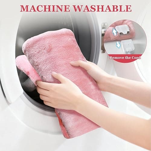 UTK XL Heating Pad for Back, Electric Heat Pad for Period Cramps Pain Relief, Soft Thicken Flannel Fabric Machine Washable, Christmas Gifts for Women Mom, 6 Heat Settings & Auto-Off, 12" x 24"(Pink) thumbnail 7