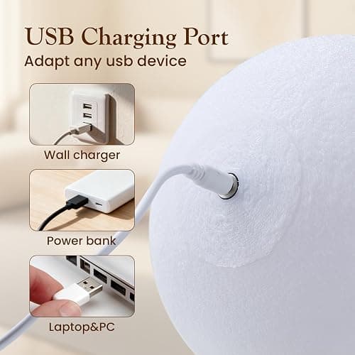 Lampe Lune 3D EXTSUD Veilleuse LED 15CM Dimmable 16 Couleurs avec Télécommande et Interrupteur Tactile USB Rechargeable Lampe de Nuit pour Chambre Salon Café Cadeau Anniversaire Noël thumbnail 5